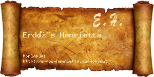 Erdős Henrietta névjegykártya